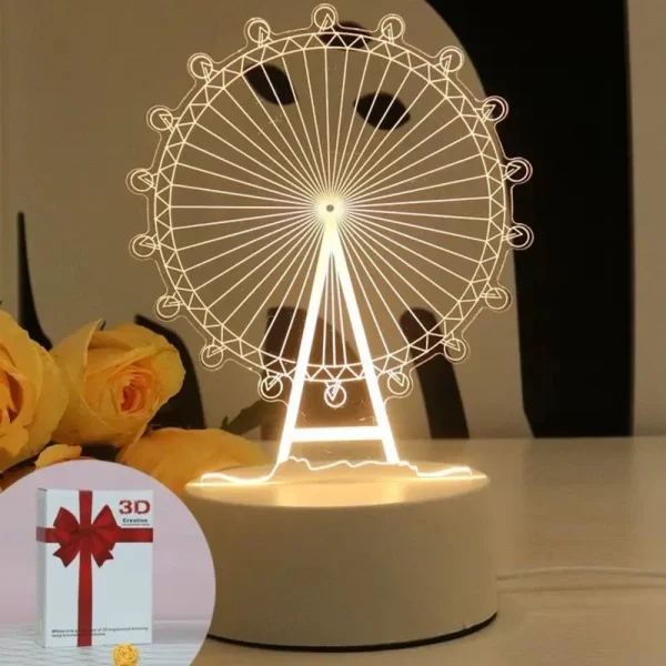 چراغ خواب سه بعدی استنددار همراه با قلم